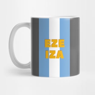 Ezeiza City in Argentine Flag Colors Vertical Mug